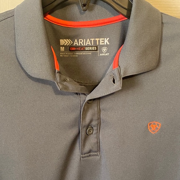 Ariat Tek Heat Series Men's Charcoal Polo Shirt - Picture 3 of 6